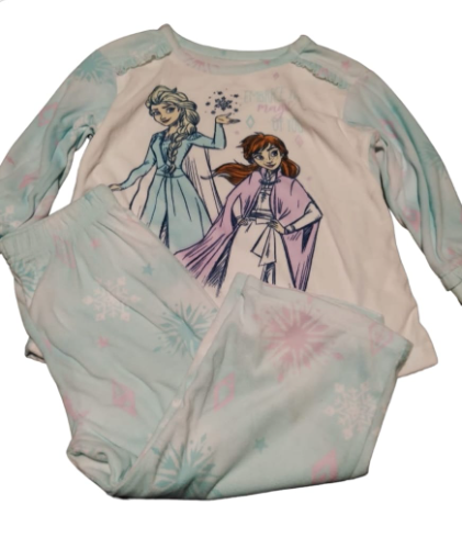 DISNEY T/3 CAJA NO. 25 FROZEN PIJAMA DE 2 PIEZAS PARA NIÑA COLOR CELESTE PASTEL TALLA 3