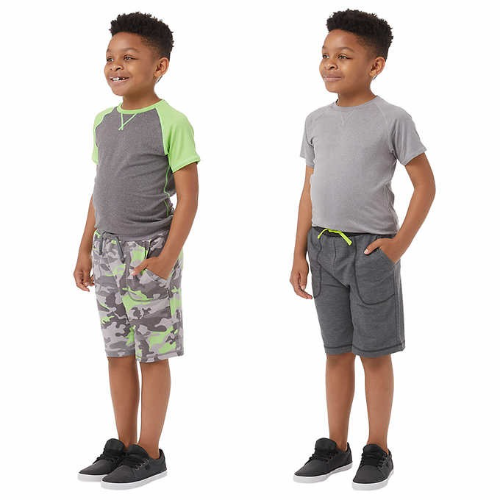 32 GRADOS T/14/16 4 PIEZAS (2 PLAYERA Y 2 SHORT) DE NIÑO COLOR GRIS/VERDE