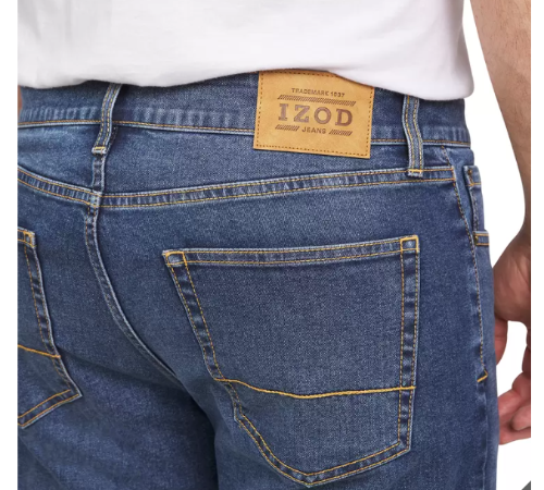 IZOD SALTWATER PANTALON 40X32 DE LONA  AZUL CLARO PARA HOMBRE STRAIGHT FIT COMFORT STRETCH DENIM