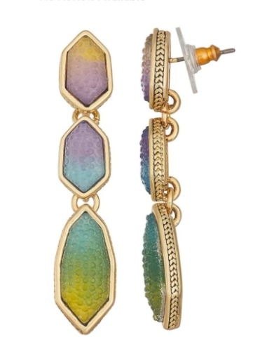 NAPIER 01 ARETES DORADOS LARGOS DE COLORES
