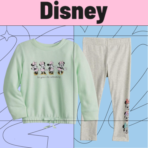 DISNEY T/4 JUMPING BEANS CAJA NO. 21 MINNIE TRAJE DE 2 PIEZAS PARA NIÑA COLOR  VERDE/GRIS TALLA 4