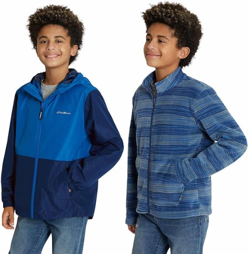EDDIE BAUER CHUMPA 3-EN 1  IMPERMIABLE COLOR AZUL DE NIÑO TALLA 5/6