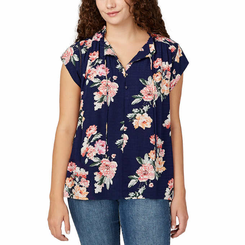 Buffalo Blusa T/M Azul con flores para dama M