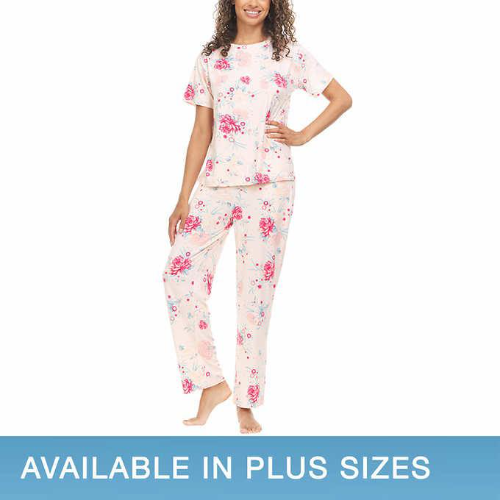 Flora Nikrooz T/3X Pijama Rosada Floreada 3X