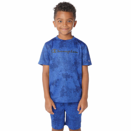 CHAMPION CAJA NO. 9 TRAJE 2 PIEZAS PARA NIÑO AZUL CON MANCHAS NEGRAS 5/6