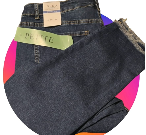 BLEU Pantalón de lona petite para dama color azul T12P