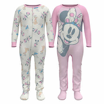 DISNEY  CAJA NO. 25 MINNIE T/9M 2PACK PIJAMA MAMELUCO PARA NIÑA COLOR ROSADO TALLA 9MESES