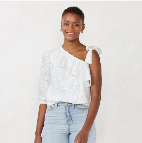 LAUREN CONRAD CAJA NO. 23 Blusa Blanca S