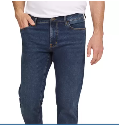 IZOD SALTWATER PANTALON 36x29 DE LONA AZUL OSCURO PARA HOMBRE STRAIGHT FIT COMFORT STRETCH DENIM