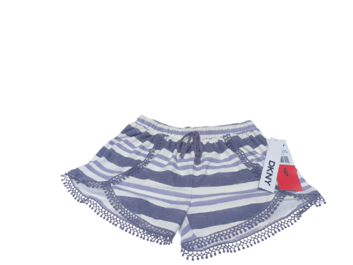 DKNY CAJA NO. 25 T/6 PANTALONETA PARA NIÑA COLOR MORADO/BLANCO RAYADO TALLA 6