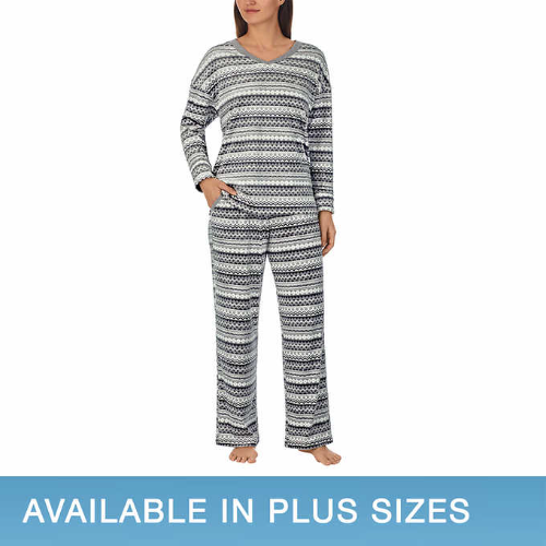 NAUTICA PIJAMA T/XL 2 PIEZAS DE DAMA COLOR GRIS RAYAS TALLA XL