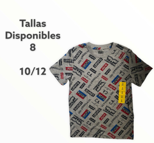 LEVIS PLAYERA DE NIÑO GRIS CON LEVIS 8