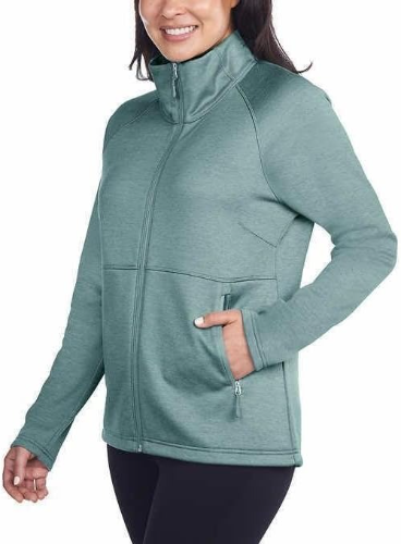KIRKLAND CHUMPA T/ XXL PARA MUJER COLOR VERDE  CON ZIPER Y BOLSILLOS DELANTEROS PARA LAS MANOS