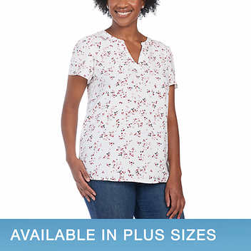 Hilary Radley 0006 Blusa de Flores Blanca XXL
