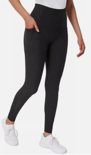 MONDETTA CAJA NO. 16 LICRA/LEGGINS T/M PARA MUJER COLOR NEGRO (LISA) CON TRANSPARENCIA TRIANGULAR EN EL TOBILLO TALLA M