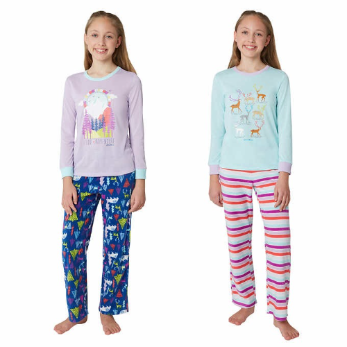 EDDIE BAUER VESATILE T/5/6 SET PIJAMA 4 PIEZAS PACK NAVIDEÑA DE NIÑA TALLA 5/6
