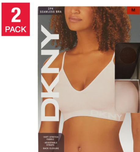 DKNY 2PACK DE BRASIERES SIN COSTURA PARA MUJER COLOR ROSADO  TALLA L