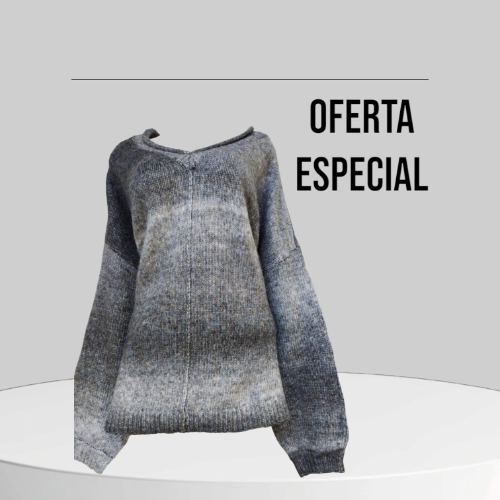 BRIGGS SUETER TEJIDO PARA DAMA COLOR GRIS/NEGRO TALLA 2X