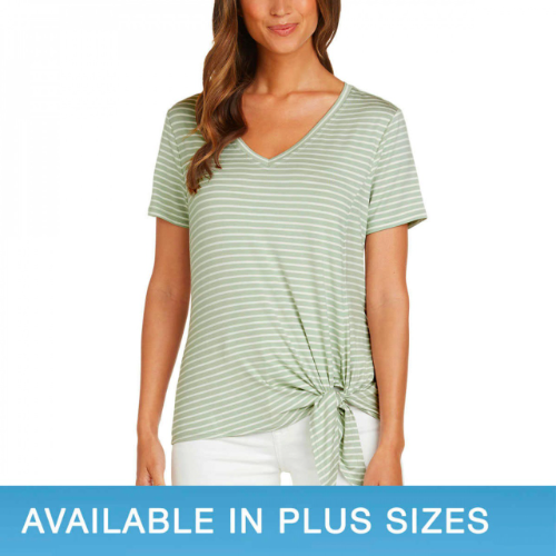 Matty M 0003 Blusa Verde Lineas Blancas XS
