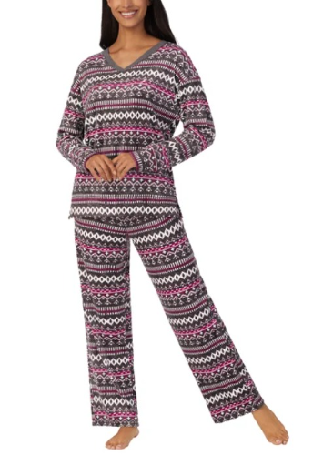 NAUTICA PIJAMA 2 PIEZAS DE DAMA COLOR GRIS ROMBO TALLA XXL