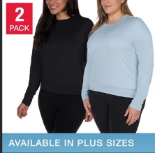 LUKKA LUX 2PACK BLUSA T/2X MANGA LARGA PARA DAMA COLOR CELESTE/NEGRO TALLA 2X