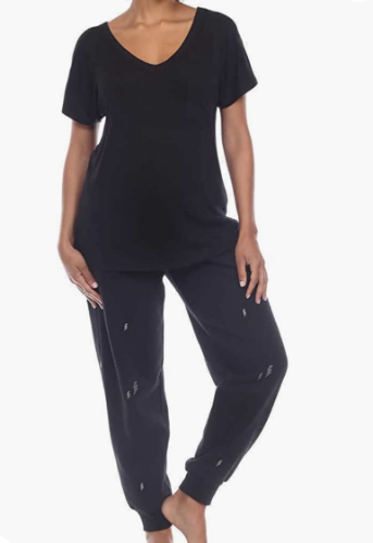 Honeydew 00011 Pijama Negra Rayitos 2pzs M