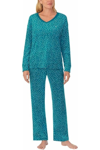 NAUTICA PIJAMA 2 PIEZAS DE DAMA COLOR TURQUEZA CON PUNTOS TALLA 3X