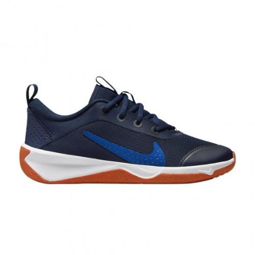 NIKE Tenis Azul 6Y (24cm) suela blanca con naranja y logo Nike