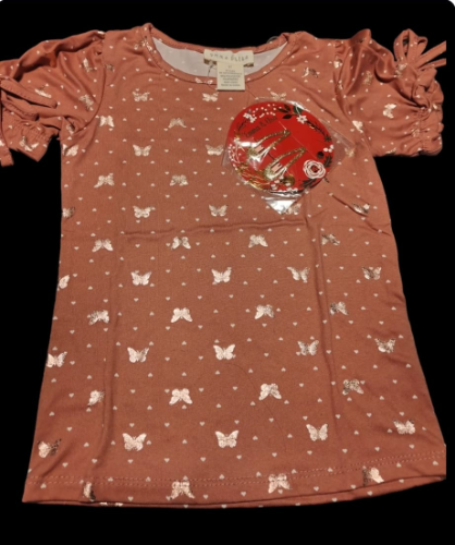 EMMA E ELSA CAJA NO. 25 BLUSA CON ACCESORIO PARA EL CABELLO PARA NIÑA COLOR ROSADO TALLA 3
