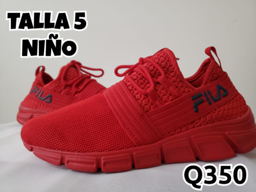FILA Tenis para niño Rojo talla 5
