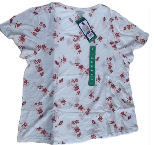 Lucky Brand 0004 Blusa Blanca con flores blancas XXL