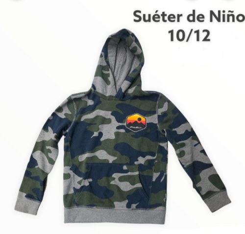 EDDIE BAUER SUDADERA CAMUFLADA PARA NIñO TALLA 10/12