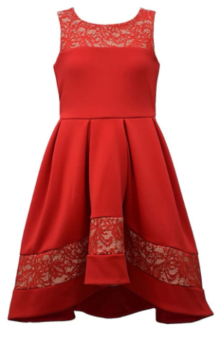 BONNIE JEAN T/12 CAJA NO. 24 VESTIDO PARA OCASION ESPECIAL, DE NIÑA, COLOR ROJO, TALLA 12