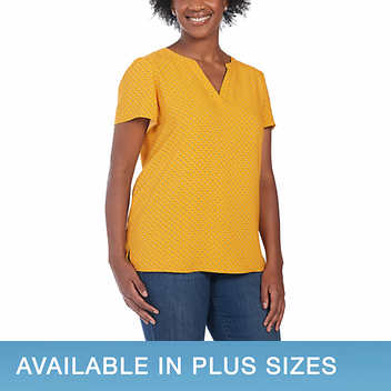 Hilary Radley 0018 Blusa de Puntos Color Amarillo  XXL