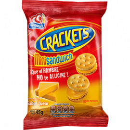 Crackets mini sandwich sabor queso 38g