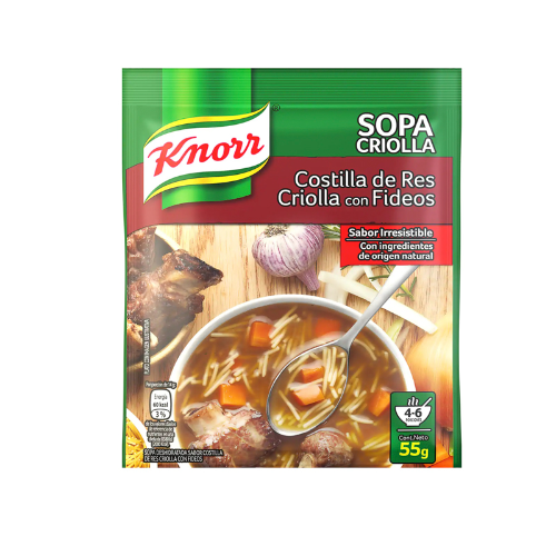 SOPA KNORR CRIOLLA COSTILLA DE RES 55G