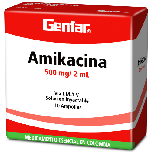 Amikacina 500mg dosis inyectable