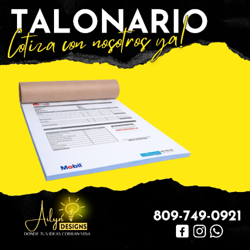Bloque de Talonario media carta Personalizado 1 color