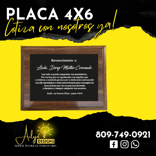 PLACA DE MADERA 4X6