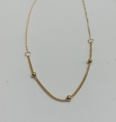 CHOQUER CADENA CON ESFERAS DORADAS EN ACERO CHF000411