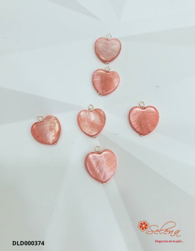 DIJES EN LAMINADO CORAZON EN NACAR ROSADA DLD000374