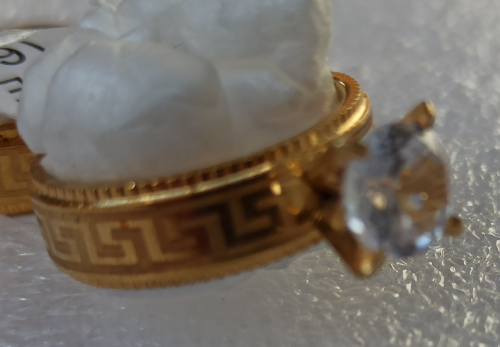 ANILLO EN ACERO SOLITARIOS BORDE CORRUGADO FIGURA SS ANA000538