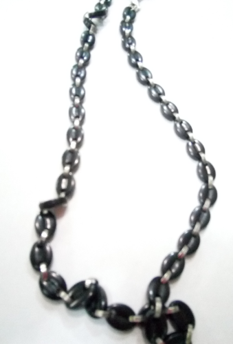 CADENA DE ACERO GUCCI ESLABONES DE GOMA NEGRO CSA00133