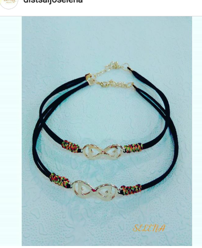CHOKER FABRICADO EN CUUERO /TEGIDO Y DIJE DE INFINITOCHF00601