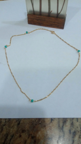 CADENA FABRICADA TURQUESAS ESCALONADAS CFL00086