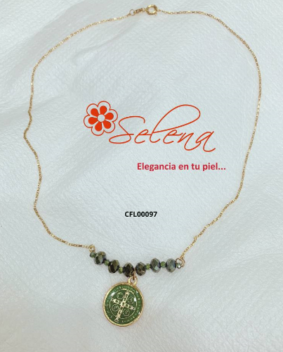 CADENA LAMINADO FABRICADA CHECO/COLORES MEDALLA SAN BENITO CFL00097