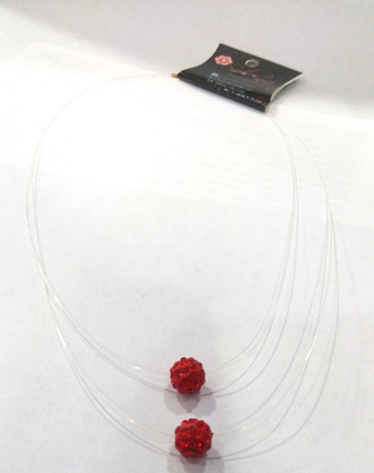 COLLAR FABRICADO EN NAHILO DOBLE /CON BOLA DE FUEGO FANTASMA CLF00632