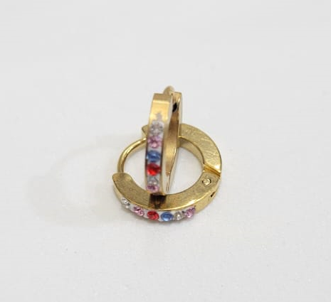 ARGOLLA EN ACERO HOGGY GRANDE 13X2MM UNA FILA CIRCON
