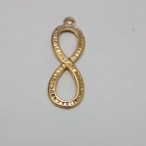 DIJE EN LAMINADO INFINITO MARTILLADO DORADO 12X35 MM DLD00608