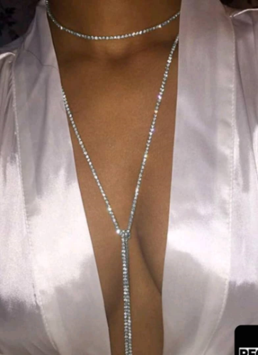 CORDONE EN ESTRAS STRASS LARGO TIPO LAZO  VARIAS BUELTAS CST00012